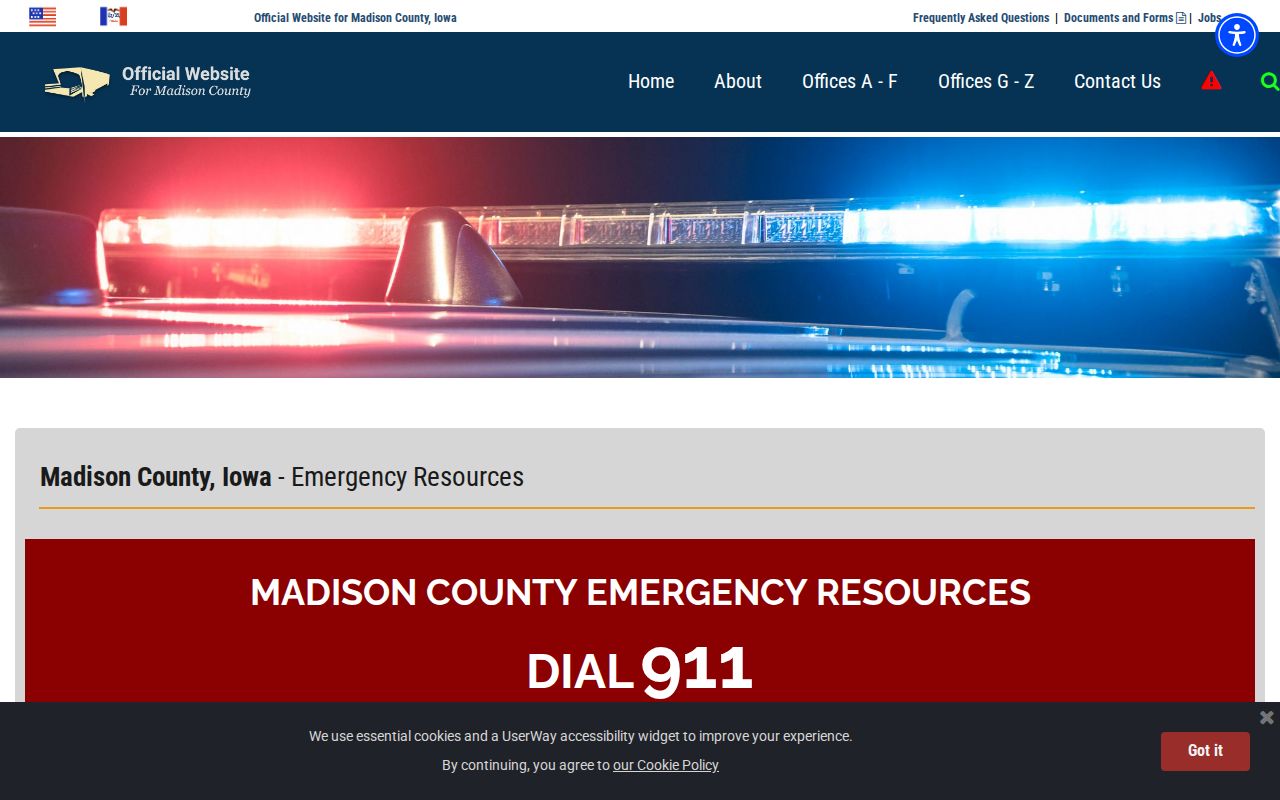 Madison County official emergency and warrant contact guidance