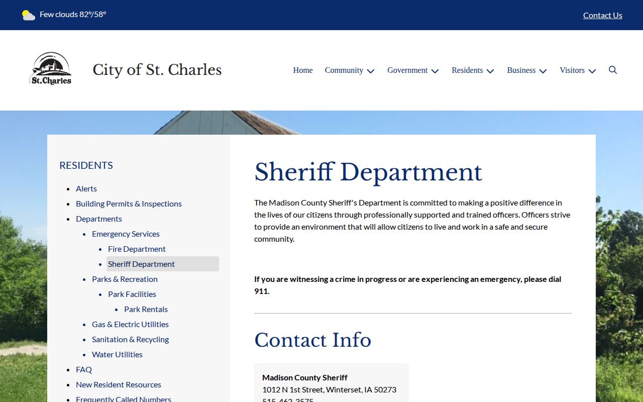 St. Charles sheriff contract policing source for Madison County arrest records